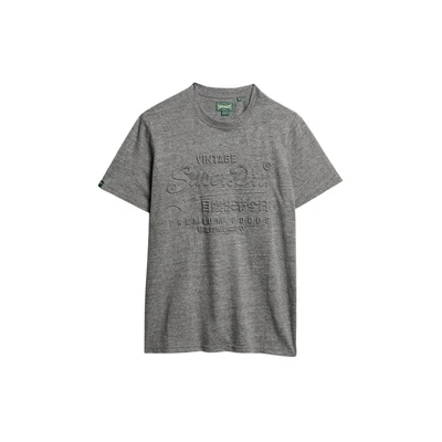 Afbeelding van Superdry Embossed Graphic Tshirt print, Heren, Maat: XL, Surplus jetter charcoal grit