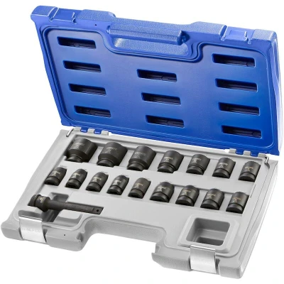 Afbeelding van EXPERT E041603 impactdoppen en accessoireset 1/2&quot; zeskant 17 delig