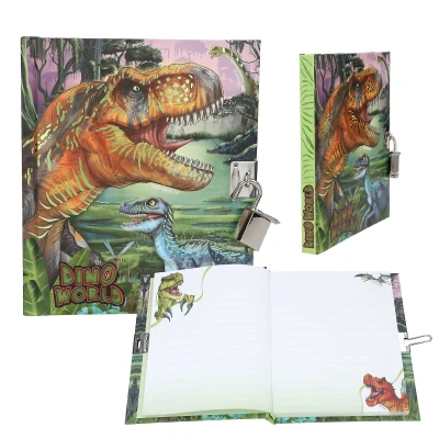 Afbeelding van Depesche 13244 Dino World agenda met slot, boek dinosaurusmotieven en 192 gelinieerde kleurrijk geïllustreerde pagina&#039;s