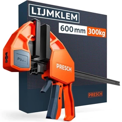 Afbeelding van Presch lijmklem 600mm Snelspanklem met 300 kg klemkracht voor onmiddellijke bevestiging Stabiel dankzij koolstofstaal en glasvezel versterkte behuizing eenhand spreidfunctie