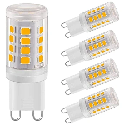 Afbeelding van G9 ledlampen, 2 W, warmwit, 2700 K, ledlamp, 280 lm, komt overeen met 28 W halogeenlampen, maïslamp, flikkert niet, AC 220 240 V, 5 stuks