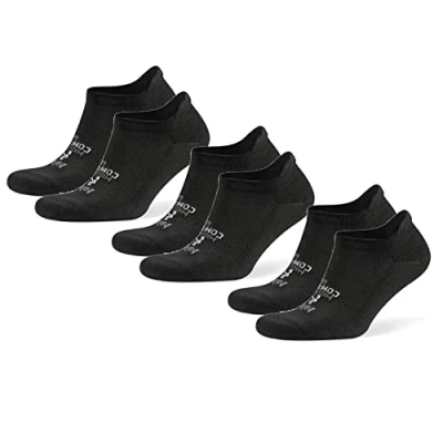 Afbeelding van Balega Hidden Comfort No Show Sportsokken voor dames en heren, uniseks, verpakking van 3 stuks, zwart, maat L Performance Athletic hardloopsokken, L, Large