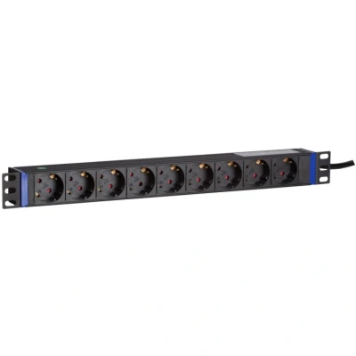 Afbeelding van DSIT 19 inch 9 voudige stekkerdoos geschikt voor serverkast patchkast en flightcase