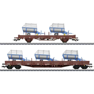 Afbeelding van Märklin 46407 H0 set van 2 rongenwagens Ks447 de DB AG, MHI