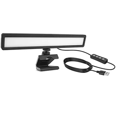 Afbeelding van LUXCEO Vsioconference LED 9W, sleutellicht met zij emissie, USB fotolicht statief en clip (2500 9000K, CRI 95+), voor fotostudio&#039;s, Tiktok, live streaming, YouTube, videoconferenties