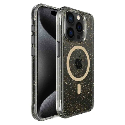 Afbeelding van Apple iPhone 15 Pro Glitter Hoesje Kunststof imoshion Hardcase/Backcover Goud Telefoonhoesje