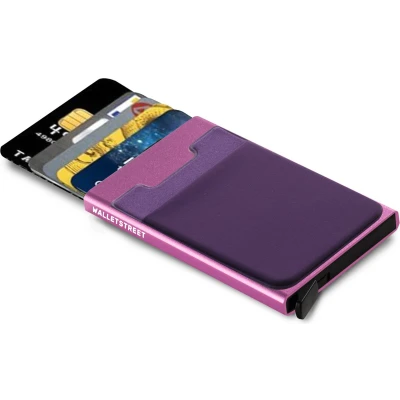 Afbeelding van Walletstreet Uitschuifbare Pasjeshouder DS2 Plus Aluminium Creditcardhouder Card Protector Anti Skim/ RFID 8 Pasjes Paars/Purple
