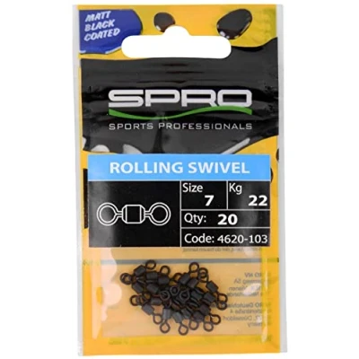 Afbeelding van Spro Rolling Swivels &#039;Matt Black&#039; Maat 1 (13 stuks)