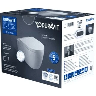 Afbeelding van Duravit ME by Starck wandclosetpack spoelrandloos 37x57cm Wondergliss met softclose closetzitting wit