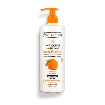 Afbeelding van Evoluderm Lichaamsmelk met vitamine wortel, 500 ml, gemaakt in Frankrijk