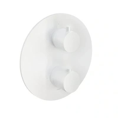 Afbeelding van HotBath Cobber Inbouw Thermostaat Afbouwdeel CB009EXT Mat wit