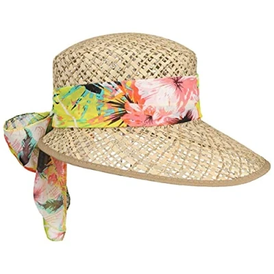 Afbeelding van Lipodo Breezy Stropet Dames Made in Italy zonnecap strand cap zonnekleppen met klep voor Lente/Zomer One Size naturel zwart