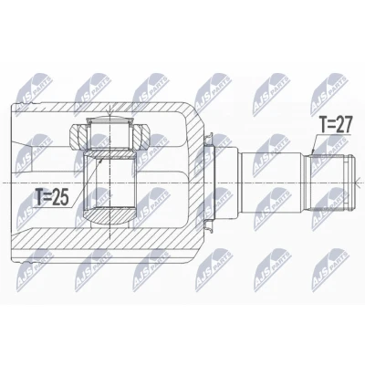 Afbeelding van Homokineet reparatie set, aandrijfas NTY NPW ME 099