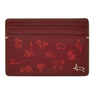 Afbeelding van FOSSIL Kaarthouder Steven Card Case Red Velvet Wijnrood