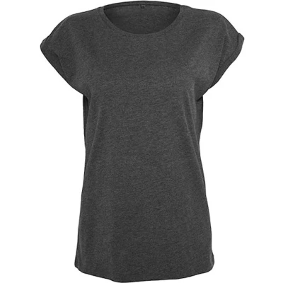 Afbeelding van Damesshirt met ronde hals en omgeslagen mouw Charcoal 4XL