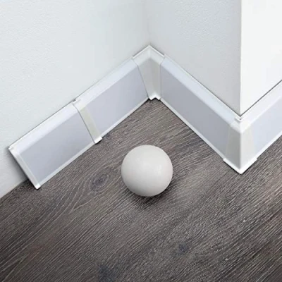 Afbeelding van [DQ PP] PVC buitenhoek voor plinten in laminaat look, 70 mm, wit