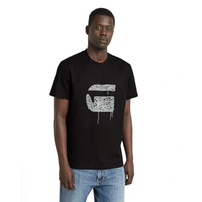 Afbeelding van G STAR RAW Stitch Burger R T shirt voor heren, Zwart (Dk Black D25674 c336 6484), S