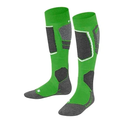 Afbeelding van FALKE Uniseks kind Skisokken SK4 Advanced K KH Wol Functioneel material Warm dun 1 Paar, Groen (Vivid Green 7231), 31 34