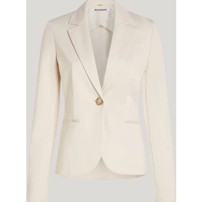 Afbeelding van Beaumont dames Petit blazer met paspelzakken in de kleur Taupe, maat: 38