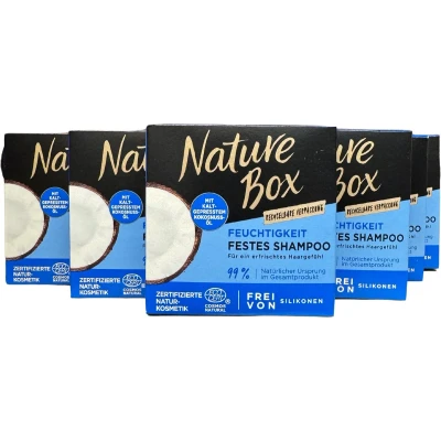Afbeelding van Nature Box Exotic Coconut Shampoo Bar 85 gr 6 stuks voordeelverpakking