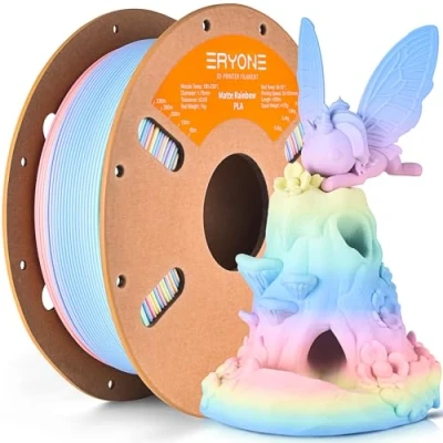 Afbeelding van ERYONE mat PLA 3D printerfilament, 1,75 mm, maatnauwkeurigheid +/ 0,03 1 kg, spoel, Rainbow Marcron