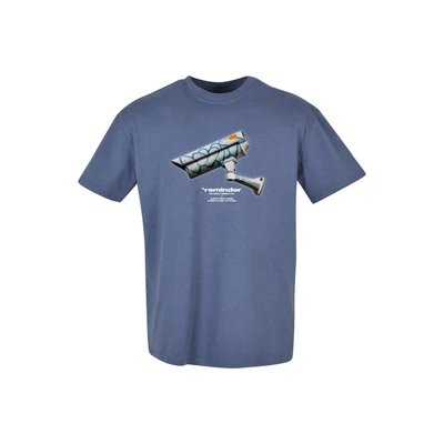 Afbeelding van Upscale by Mister Tee CCTV Oversize Tshirt print, Heren, Maat: Small, Vintageblue