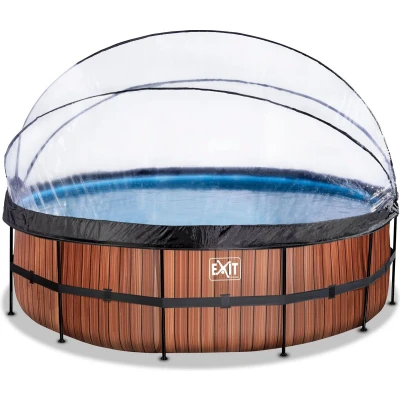 Afbeelding van EXIT zwembad met overkapping, warmtepomp ø488cm Wood