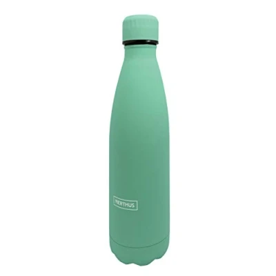 Afbeelding van Nerthus FIH 615 dubbelwandige kruik voor warme en koude temperaturen, turquoise design, 750 ml, BPA vrij, luchtdicht deksel, roestvrij staal 18/33