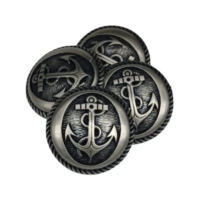 Afbeelding van BOTIBOTON 25 gouden en zilveren knopen met anker, marineblauwe knopen, 2 maten 15 23 mm, naai accessoires, voor blazers jassen, gemaakt verzonden vanuit Spanje (zilver, mm)