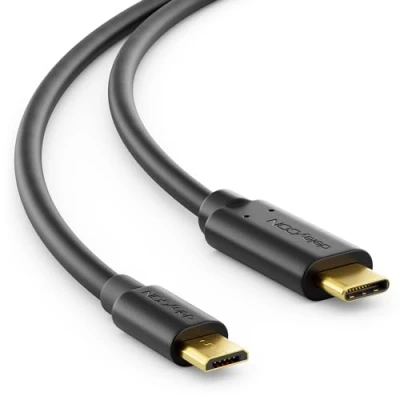 Afbeelding van deleyCON 1m USB C naar Micro Oplaadkabel &amp; Datakabel van Compatibel voor Mobiele Telefoon Smartphone Tablet met Aansluiting of Notebook