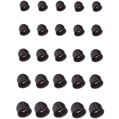 Afbeelding van 5 x afdekkappen voor moeren, kunststof, zwart, schroeven auto, M4, M5, M6, M8, M10, M12, M14, M16, M20, M24, M30 (diameter M6/hex 10 mm)