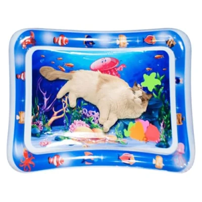Afbeelding van FRGITYGIFT sensorische watermat voor katten, waterspeelmat interactief kattenspeelgoed eindeloos zelfspel, verveelde katten binnenshuis (stijl E)