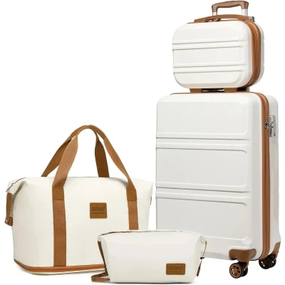 Afbeelding van Koffers Kofferset Handbagage Koffer 4 Delig Reistas Beautycase Toilettas TSA Slot Spinnerwielen 38 L 55x40x22 cm