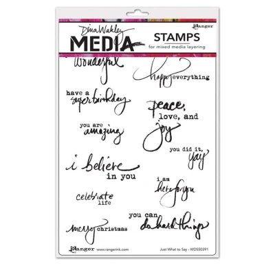 Afbeelding van Ranger Dina Wakley MEdia Cling Stamps Just What To Say (MDR50391)