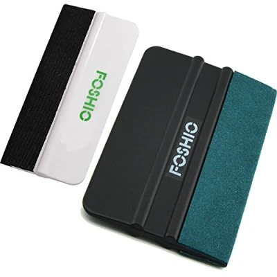 Afbeelding van FOSHIO 2 Stk rakelset Squeegee met microfiber rand 4 inch Viltrakel auto vinyl installeren van handig gereedschap voor wrapping