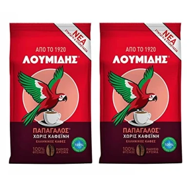 Afbeelding van 2 Loumidis Papagalos Cafeïnevrije Griekse Koffie Netto Wt.143 gr