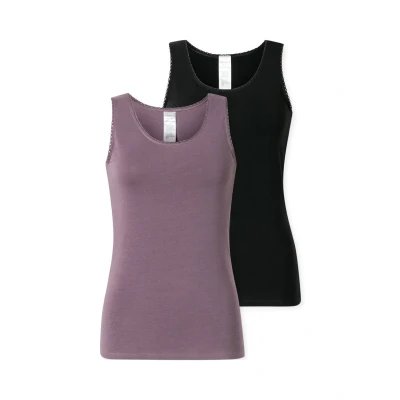 Afbeelding van Schiesser 2PACK Hemd, Dames, Maat: 38, Schwarz lila