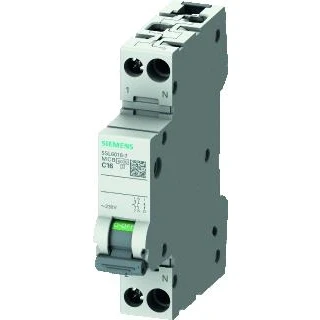 Afbeelding van Siemens circuit breaker 230v 6ka 1 n pole 1mw c6 5sl60067