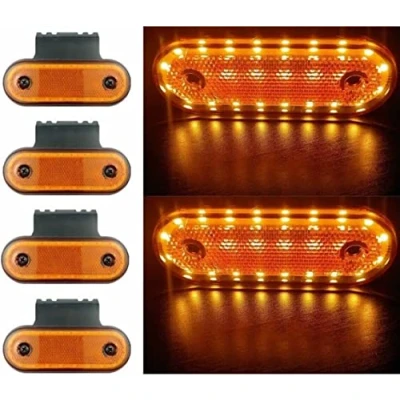 Afbeelding van Formplas 4 x led lampen, sjabloon, zijpositie, geel, 12 V, 24 aanhangwagen, vrachtwagen, lamp