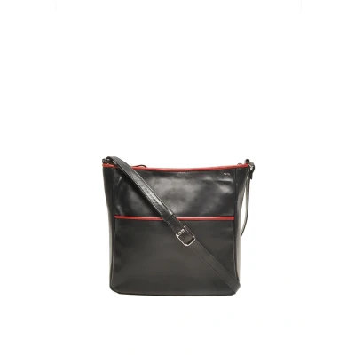Afbeelding van Berba 005 550 Leren crossbody tas Black Rood
