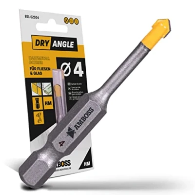 Afbeelding van Amboss DryAngle Tegelboor, diameter 4 mm, glasboor, keramische boor, zeskantige schacht voor boormachines, glas, wandtegels, dakpannen, keramiek boren