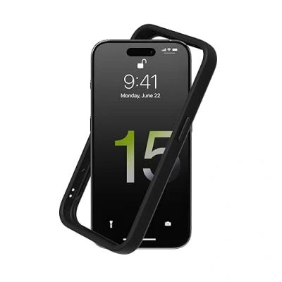 Afbeelding van RHINOSHIELD Bumperhoesje compatibel met [iPhone 15 Pro Max] CrashGuard schokabsorberend slank ontwerp beschermhoes 3,5 m valbescherming zwart