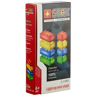 Afbeelding van Light STAX Bouwstenen Expansion 11001, compatibel met het systeem en alle bekende bouwsteenmerken, 24 extra stenen (rood, geel, blauw groen)