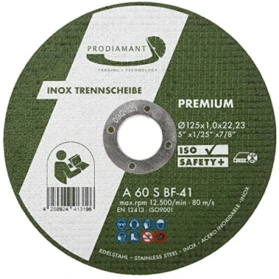 Afbeelding van PRODIAMANT Doorslijpschijf 125 mm x 1,0 mm, 25 stuks Inox flexibele schijf voor metaal, staal en roestvrij