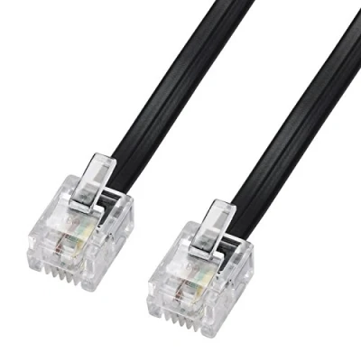 Afbeelding van ecabo 10109 0,25m TAE F stekker naar RJ45 aansluitkabel routerkabel, RJ11 op (6P4C), 3,0m, zwart
