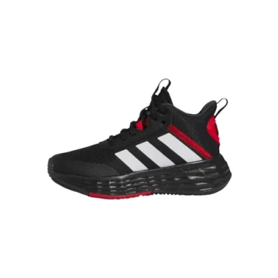 Afbeelding van adidas Performance Ownthegame 2.0 Unisex Basketbalschoenen voor kinderen, Maat: 28, Core black/footwear white/vivid red Textiel/ synthetisch