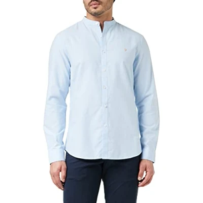Afbeelding van Farah Brewer Overhemd, Heren, Maat: Medium, Sky blue