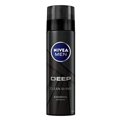 Afbeelding van NIVEA MEN Diepe scheergel met actieve kool in verpakking van 6 (6 x 200 ml), bijzonder huidvriendelijke voor heren, verzorgt de huid innovatieve formule tegen scheerletsels