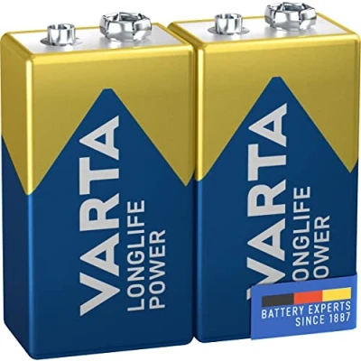 Afbeelding van Varta Battery Alkaline, E Block, 6LR61, 9V Longlife Power, Retail blisterverpakking (2 stuks)