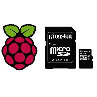 Afbeelding van High Speed Class 10 Micro SD kaart van 64 GB Vooraf geladen met de nieuwste Raspbian voor Raspberry Pi 4, 3B+, 3 &amp; 2 (64 kaart)